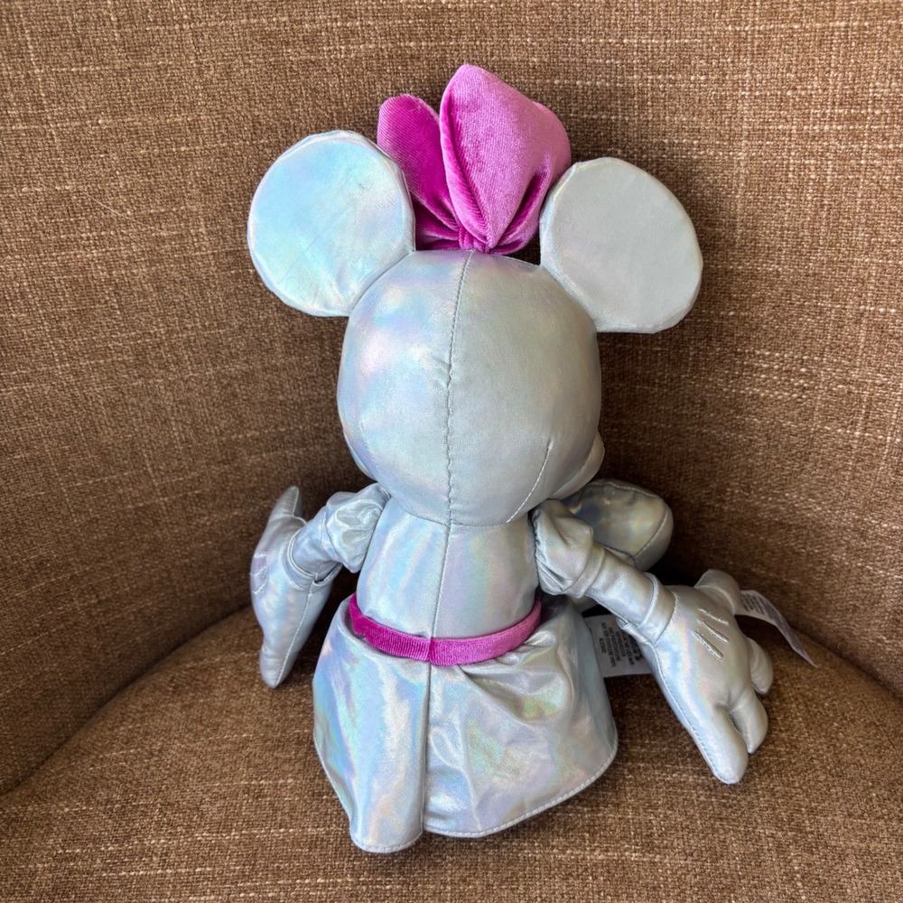 Disney Parks 100 Years Wonder Minnie Mouse Iridescent Silver Platinum Plush - Picture 3 of 14